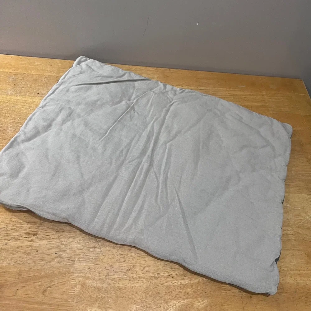 Pottery Barn Charcoal Gray Quilted Velvet Standard Sham Linen Back Vtg Aesthetic